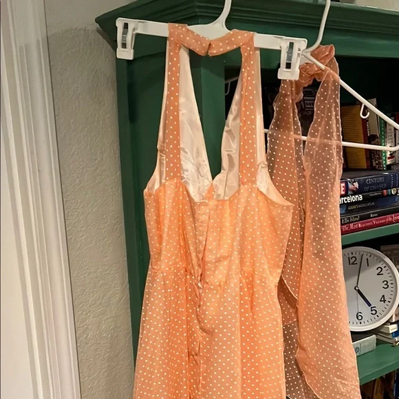 Peach Halter Maxi Dress - Picture 2 of 6